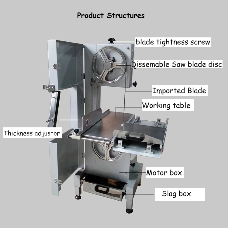 Commercial Kitchen Appliance Frozen Meat Bone Saw Machine Pork Cow Cube Cutting Machine for Butchery 220V